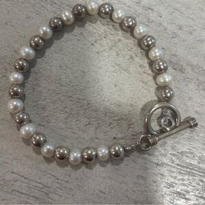 Silpada Retired Jewelry- Fresh Water Pearl & Sterling Silver Bead Bracelet